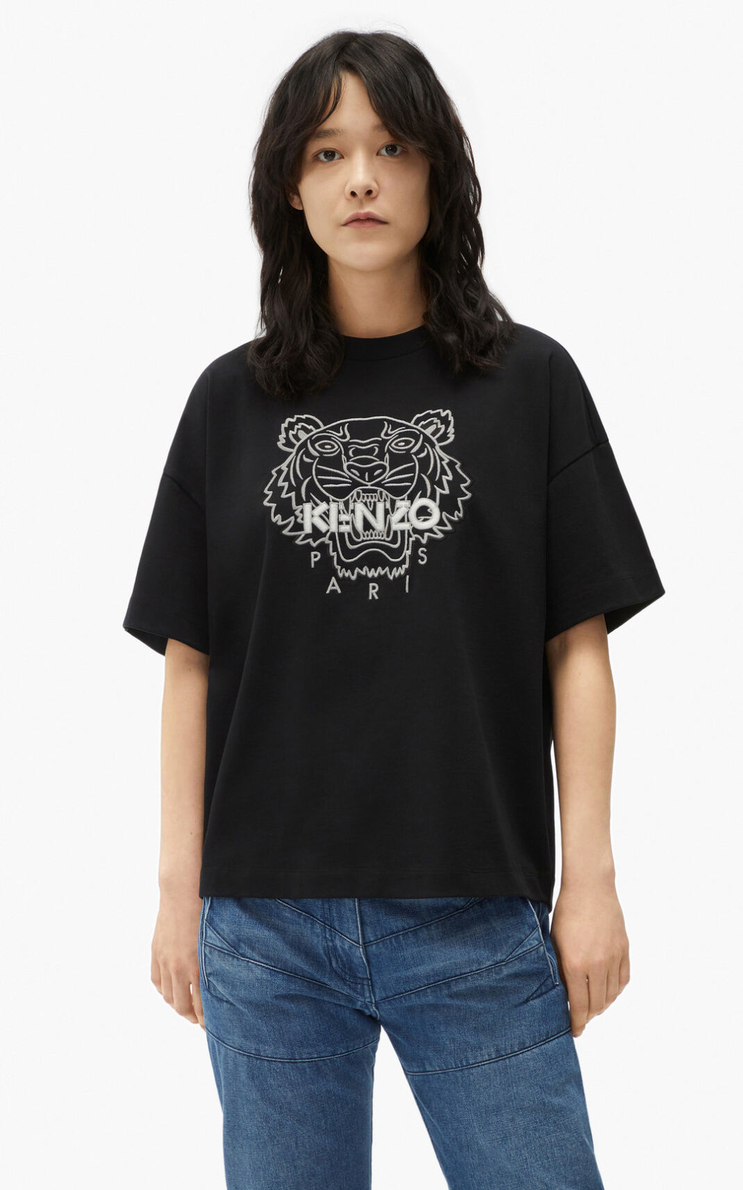 Kenzo 虎 boxy Tシャツ レディース 黒 - IARLSK096